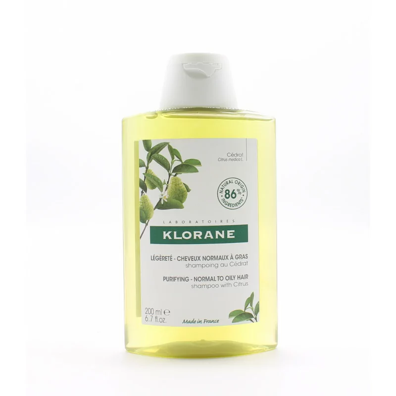 Klorane Shampooing Légèreté Cédrat 200ml
