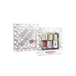 Mavala Coffret Mini Color Vernis à Ongles 381 Rouge Forever 996 Cyber Silver Super Base 3X5ml