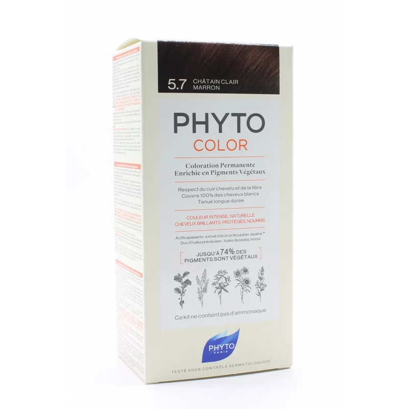 Phyto Color Kit Coloration Permanente 5.7 Châtain Clair Marron