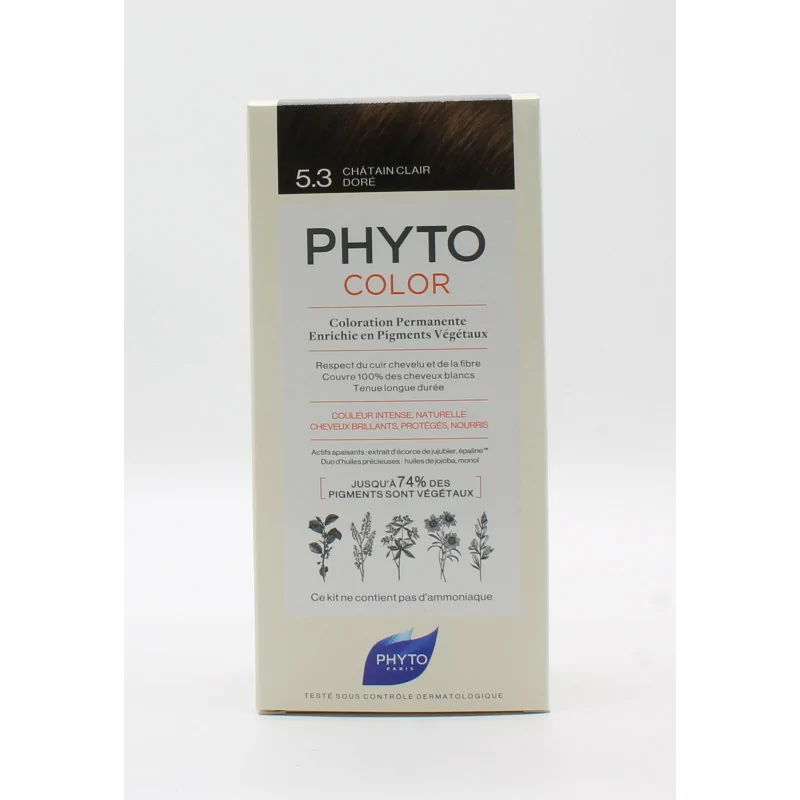 Phyto Color Kit Coloration Permanente 5.3 Châtain Clair Doré