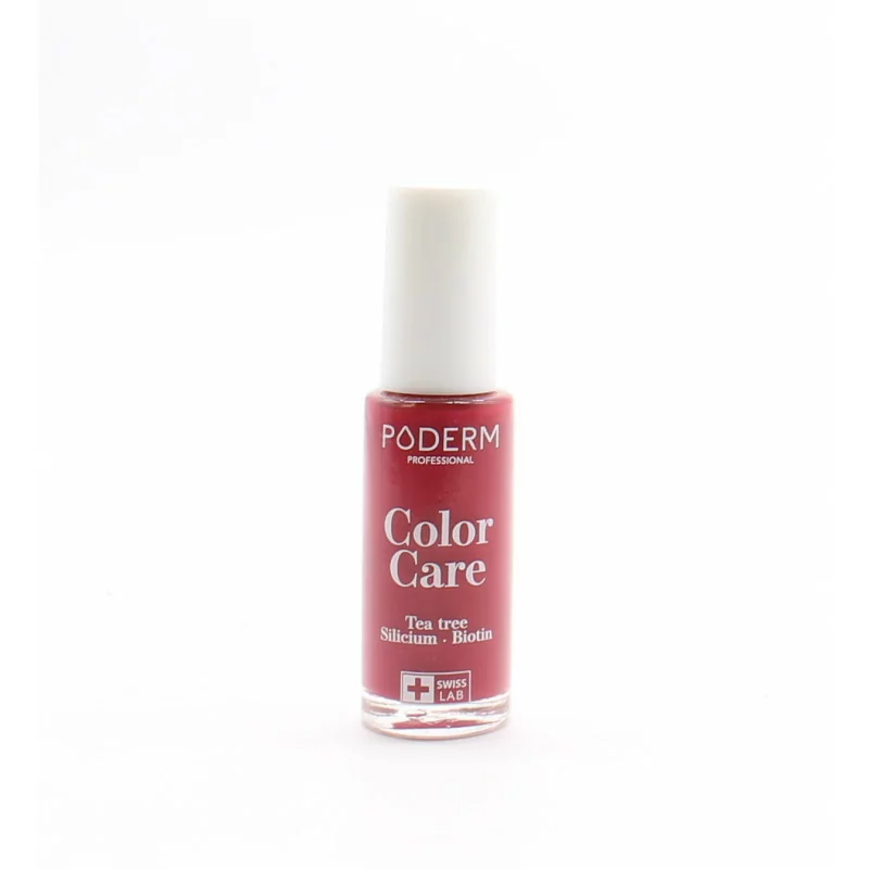 Poderm Color Care Vernis Ă Ongles Tea Tree Rouge Rose 8ml