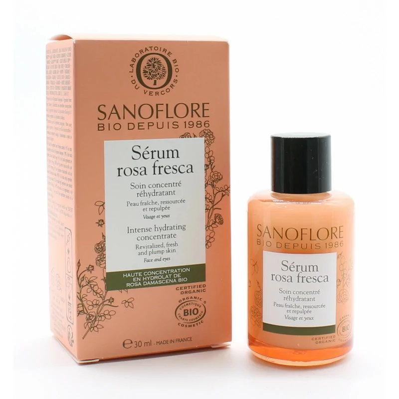 Sanoflore Sérum Rosa Fresca Concentré Réhydratant Bio 30ml